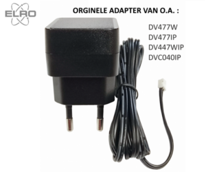 Originele adapter van Elro voor 12volt intercoms